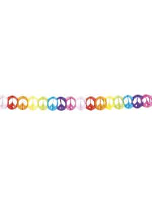 70er Hippie Peace Girlande Flower Power bunt 14x400cm
