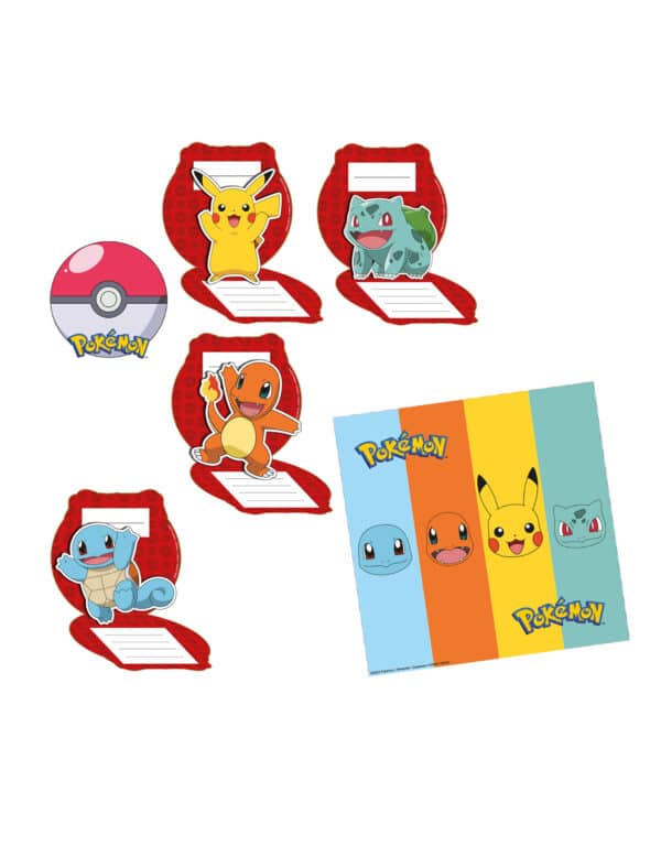 Pokémon Einladungskarten Geburtstag 8 Stk