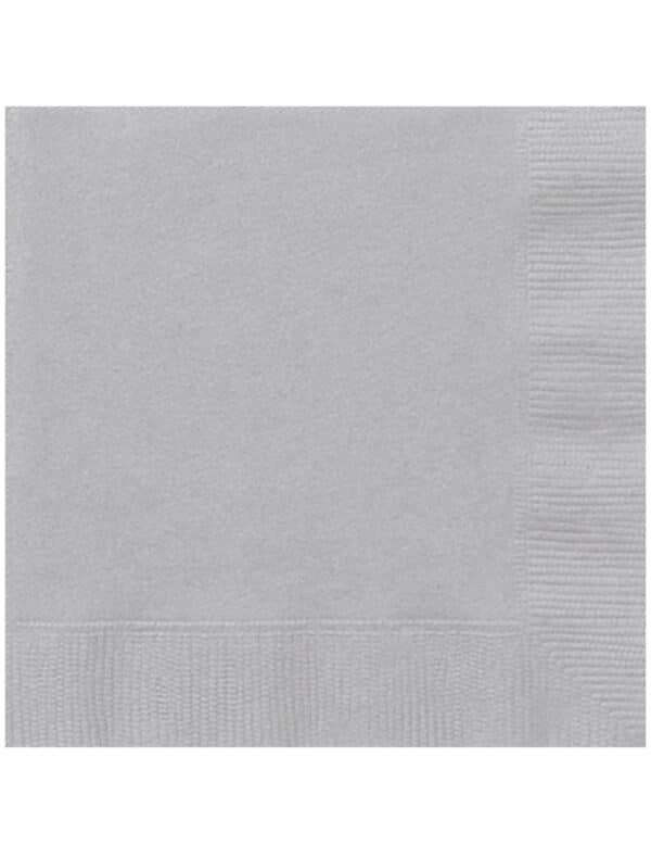 Edle Papierservietten Party-Tischdeko 20 Stück silber 33 x 33cm