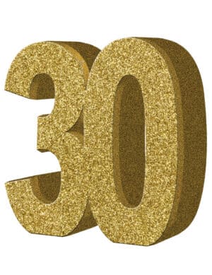 Geburtstagsparty Tischdeko Zahl 30 gold 20x20cm