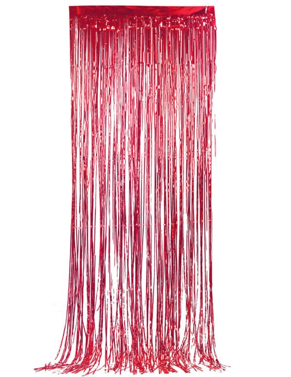 Glänzender Türvorhang Party-Deko rot 2x1m