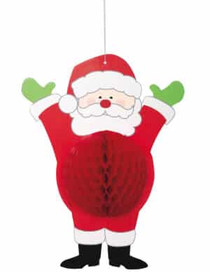 Hängender Weihnachtsmann Deko rot-weiss-grün35