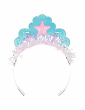 Meerjungfrauen-Pappkrone Prinzessinnen Partydeko 8 Stück rosa-blau