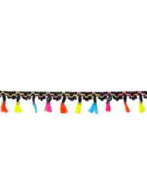 Mexikanische Pompon-Girlande Partydeko bunt 2 m