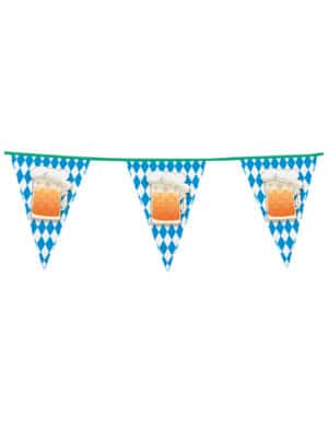 Bayrische-Flaggengirlande Raumdekoration blau-weiss 6m