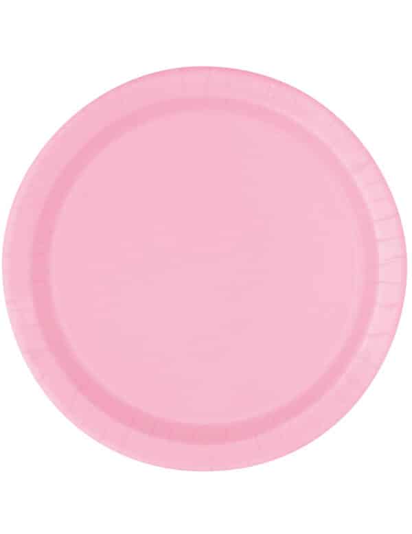 Pappteller 16 Stück 23 cm rosa