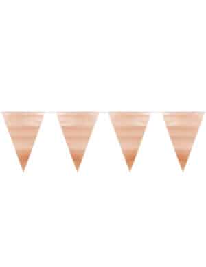 Partygirlande Raumdekoration metallisch gold-rosa 6 m