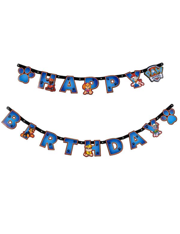 Paw Patrol-Geburtstagsgirlande Happy Birthday blau 2m