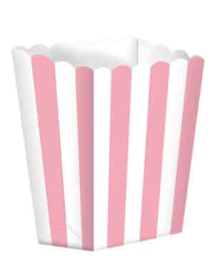 Snack Box Popcorn-Schachtel 5 Stück weiß-rosa 6