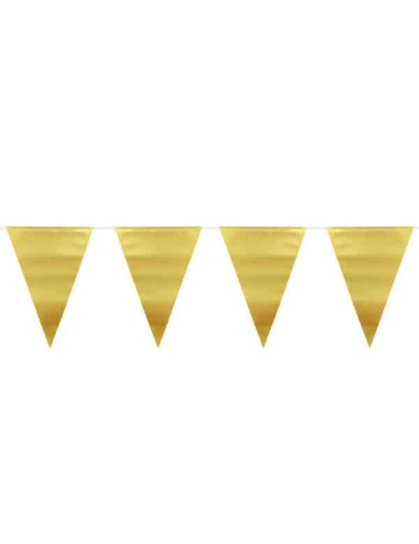 Wimpel-Girlande Partydeko gold 6 m