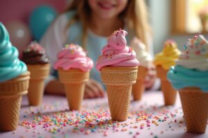 Eiswaffeln für den Kindergeburtstag selbst füllen